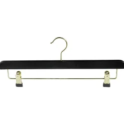 Colgador De Pinzas De Madera, Negro/latón, 40 Cm
