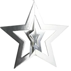 Colgante Estrella Decorativa Plata, Ø 48 Cm