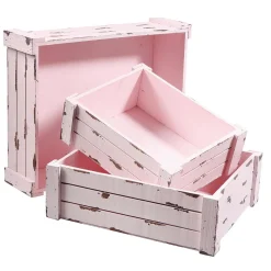Conjunto De Cajas De Madera, Rosado