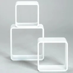 Conjunto De Estantes "Cubo" Color Blanco 3 Pz.