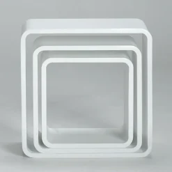 Conjunto De Estantes "Cubo" Color Blanco 3 Pz.