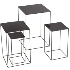 Conjunto De Mesa De Metal Negro 4 Piezas