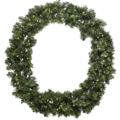 Corona De Abeto Artificial Con LED Blanco Cálido IP44, 60 Cm Ø