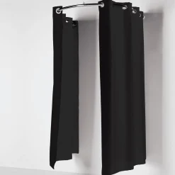 Cortina De Cubículo Semicircular, 200 Cm De Largo, Negra
