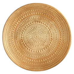 Cuenco Decorativo De Madera Lacado En Oro Ø 49 Cm Con Adornos