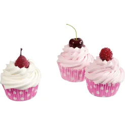 Cupcakes Muñeco De Comida Rosa 3 Piezas, 7 Cm
