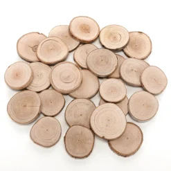 Discos De Madera Auténtica De 5 - 7 Cm, 25 Piezas