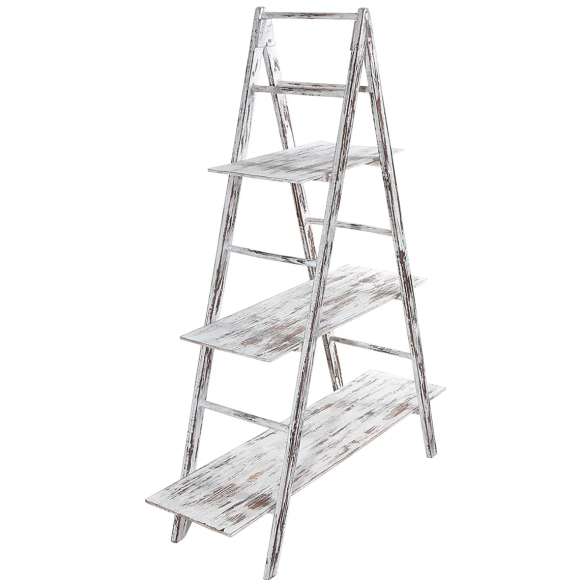 Escalera De Estantería Vintage Blanco, Altura 150 Cm