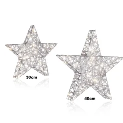 Estrella Metálica Decorativa LED De 30 Cm Que Funciona Con Pilas