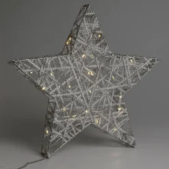 Estrella Metálica Decorativa LED De 30 Cm Que Funciona Con Pilas