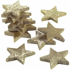 Estrellas Brillantes Color Dorado, 12 Pz.