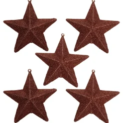 Estrellas Brillantes Decorativas Nougat, Ø 10 Cm, 5 Piezas