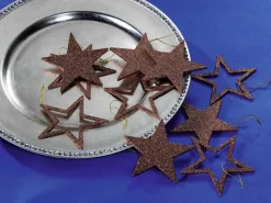 Estrellas Brillantes Decorativas Nougat, Ø 10 Cm, 10 Piezas