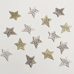 Estrellas De Madera Dispersas 72 Piezas 4 Cm