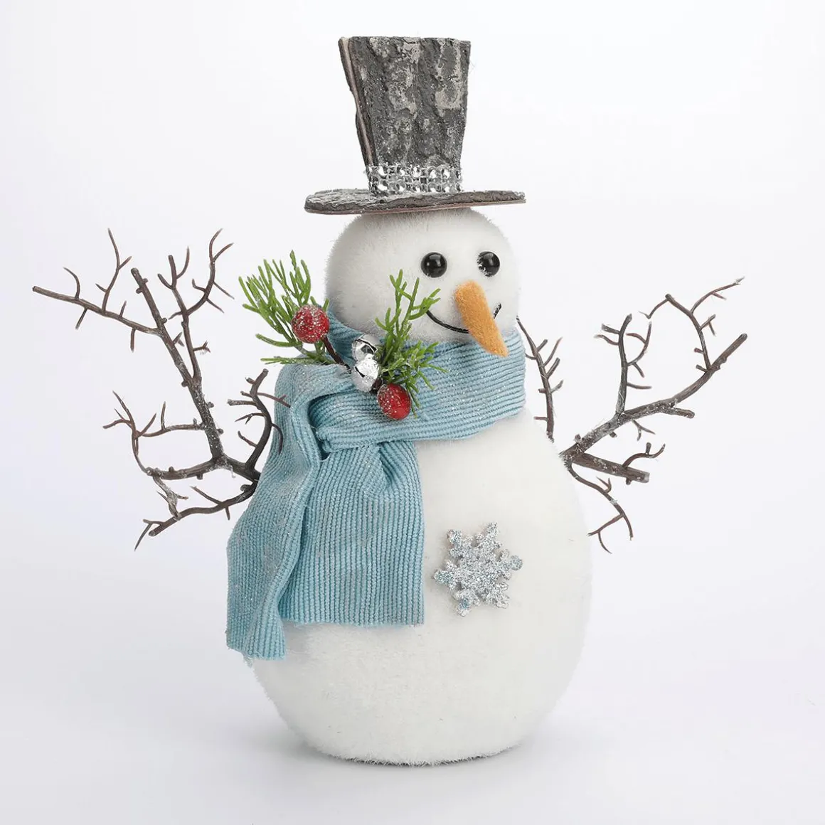 Figura Decorativa Muñeco De Nieve 22 Cm