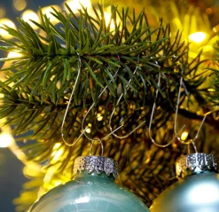 Ganchos Para Bolas De Navidad Plata, 100 Piezas