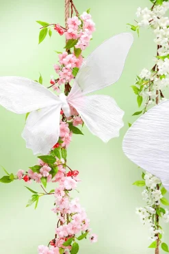 Guirnalda De Flores De Cerezo Artificial Blanco 110 Cm