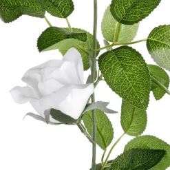 Guirnalda De Rosas Artificial 180 Cm, Color Blanco