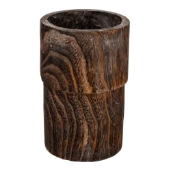 Jarrón De Madera 28,50 Cm Marrón Oscuro