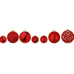 Juego De Bolas De Navidad XXL 100pcs. Rojas 3 - 6 Cm Ø