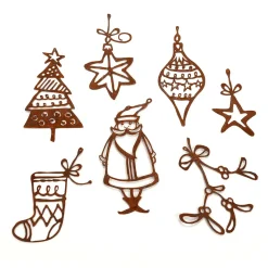 Juego De Perchas De Navidad, Superficie De Acero Inoxidable 7 Piezas