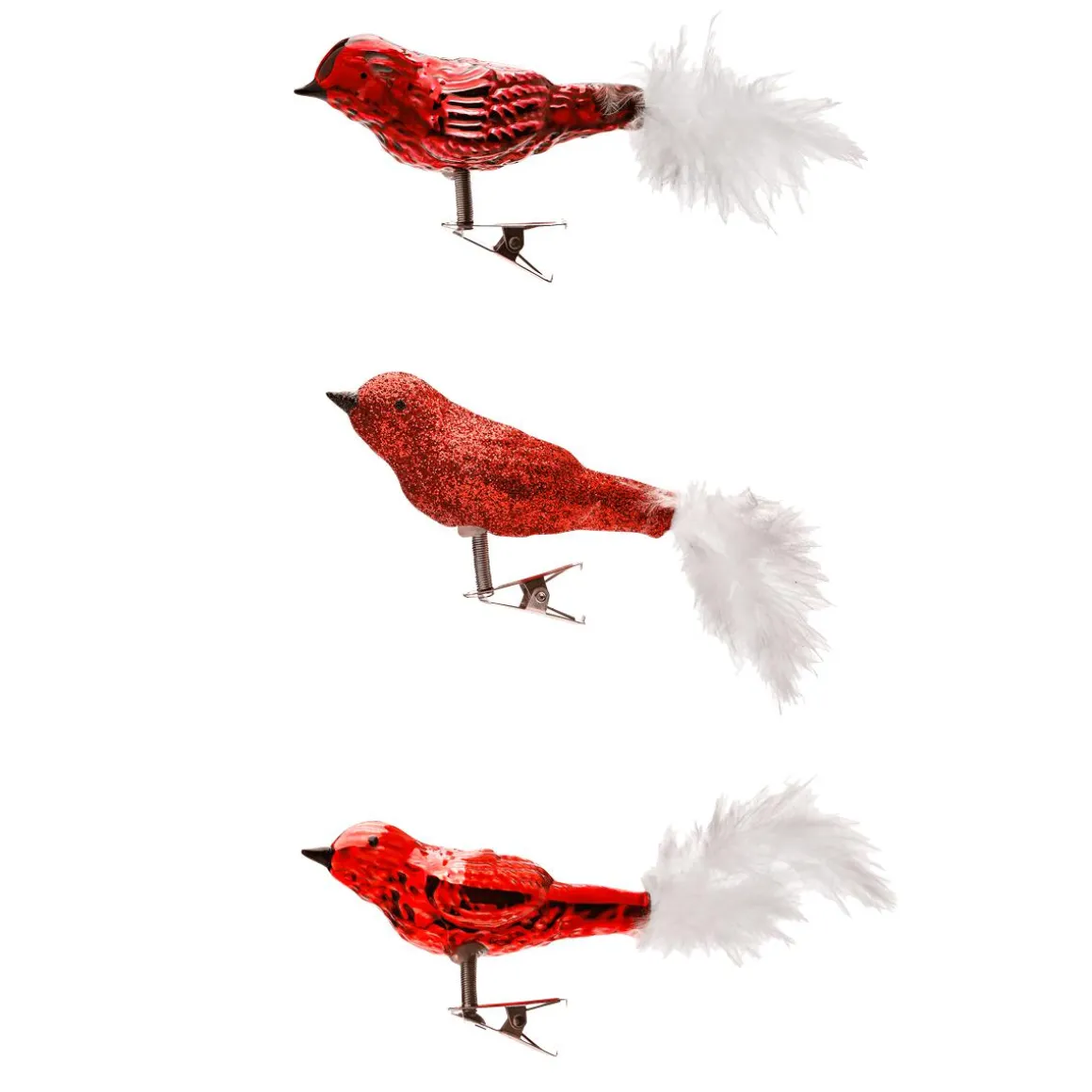 Juego De Pájaros Artificiales Rojo 3 Pcs