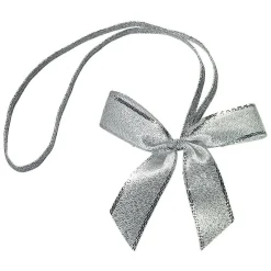 Lazo Decorativo Plateado 40 Cm, 100 Piezas