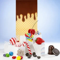 Lentejas De Chocolate XXL Alimento De Imitación Ø 15 Cm Rojo/fucsia/amarillo