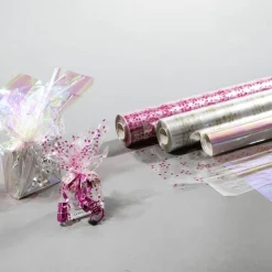 Lámina De Plástico Para Regalo Con Adornos Navideños 70 Cm, 100 M