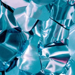 Lámina óptica Metálica Troquelada De 90 Cm De Ancho, Azul Hielo