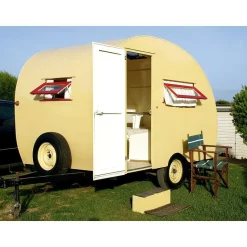 Lona XXL "Caravana Retro Amarilla" De Lona De Camión Ignífuga 250 X 330 Cm