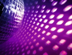 Lona XXL "Purple Disco Mirror Ball" De Lona De Camión Ignífuga 250 X 330 Cm