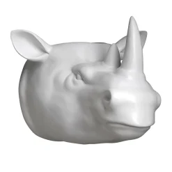 Maceta De Rinoceronte 20 X 24 Cm Blanco