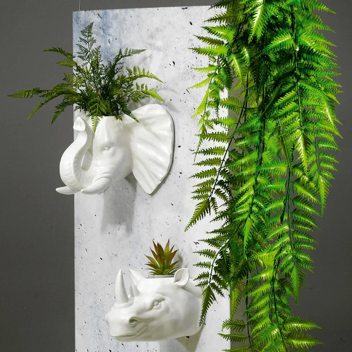 Maceta De Rinoceronte 20 X 24 Cm Blanco
