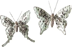 Mariposa Con Clip, 16 Cm, 2 Piezas, Verde Salvia