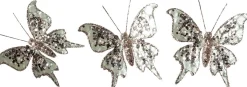 Mariposa Con Clip, 13 Cm, 3 Piezas, Verde Salvia