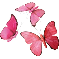 Mariposa Decorativa "Flamenco Fucsia", 28 Cm, 3 Piezas