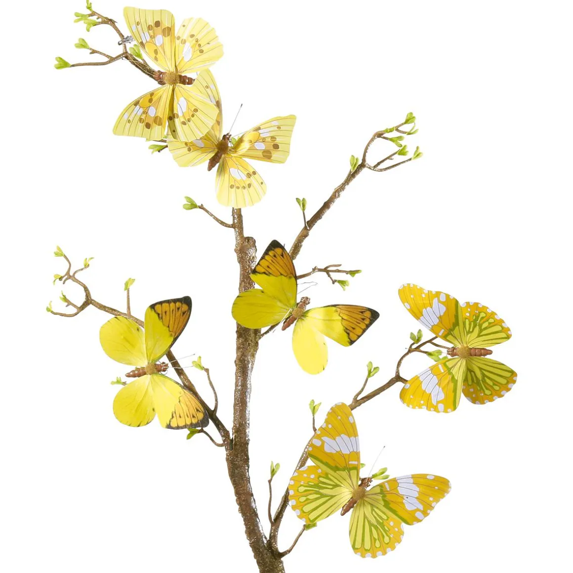 Mariposas Decorativas, 10 Cm, Color Amarillo, 6 Piezas