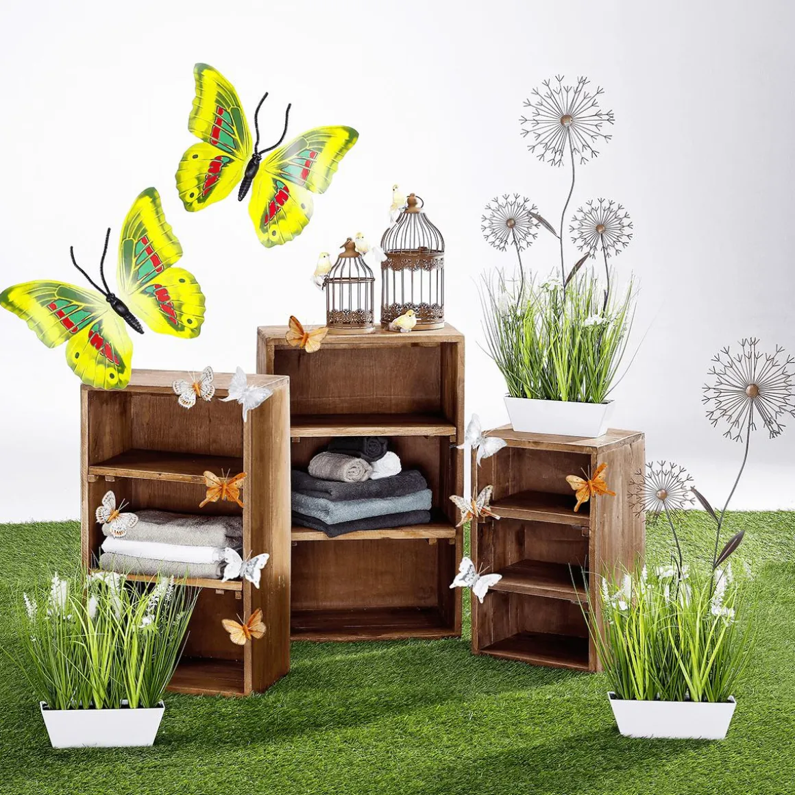 Mariposas Decorativas Amarillo 40 Cm 3 Piezas