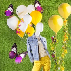 Mariposas Decorativas Morado 40 Cm 3 Piezas