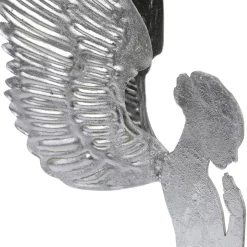 Ángel Decorativo De Metal Con Aspecto De Hoja De Plata, 54 Cm