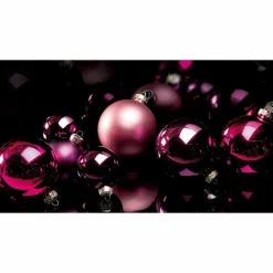 Orquídea, Bolas De Navidad Brillantes De Plástico Ignífugo, 6 Cm Ø - 24 Piezas