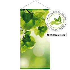 Pancarta De Fibra Natural Ligera Resistente A La Luz Hojas De Abedul 100 X 200 Cm