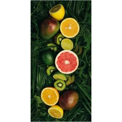 Pancarta De Tela Ignífuga "frutas Tropicales" De Tela De Bandera 100 X 200 Cm