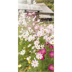 Pancarta De Tela Ignífuga "Pradera De Flores" De Tela De Bandera 100 X 200 Cm