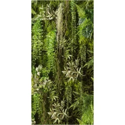 Pancarta De Tela Ignífuga "Muro De Plantas Verdes" De Tela De Bandera 100 X 200 Cm