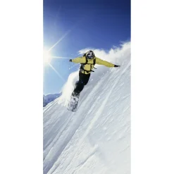 Pancarta De Tela Ignífuga "Snowboarder" De Tela De Bandera 100 X 200 Cm