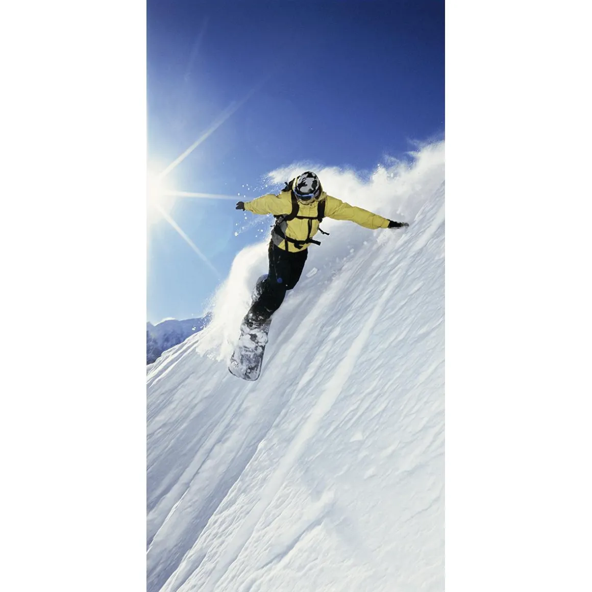 Pancarta De Tela Ignífuga "Snowboarder" De Tela De Bandera 100 X 200 Cm