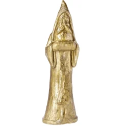 Papá Noel De Oro En óptica De Madera 95 Cm