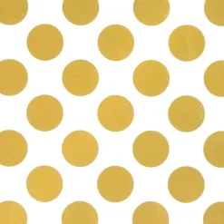 Papel De Regalo Blanco Sostenible Con Puntos Dorados - Bobina De Papel De Regalo De 50 M
